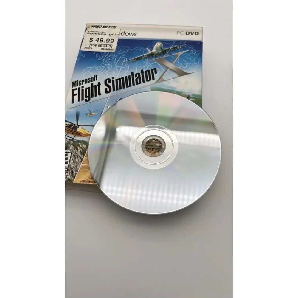 Microsoft Windows FLIGHT SIMULATOR X PC DVD w/ Slip Cover Complete VG Condition
